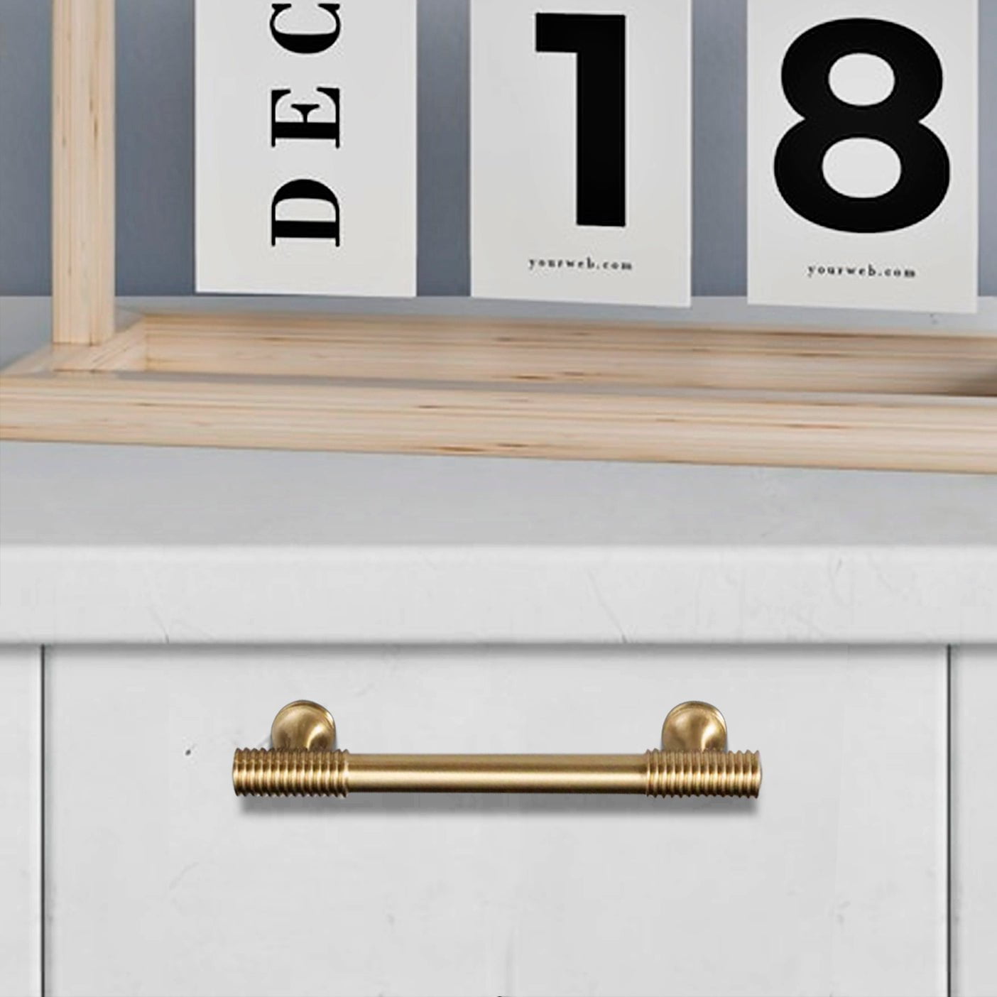Hickory Lane Furniture Handle in Brushed Brass & Titanium Gold - Viltara