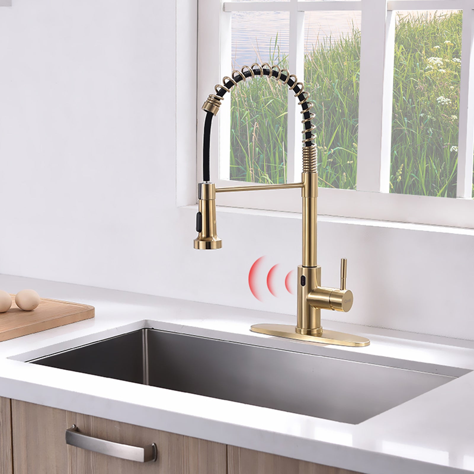 Kraus Touchless Sensor Faucet in Gold & Silver