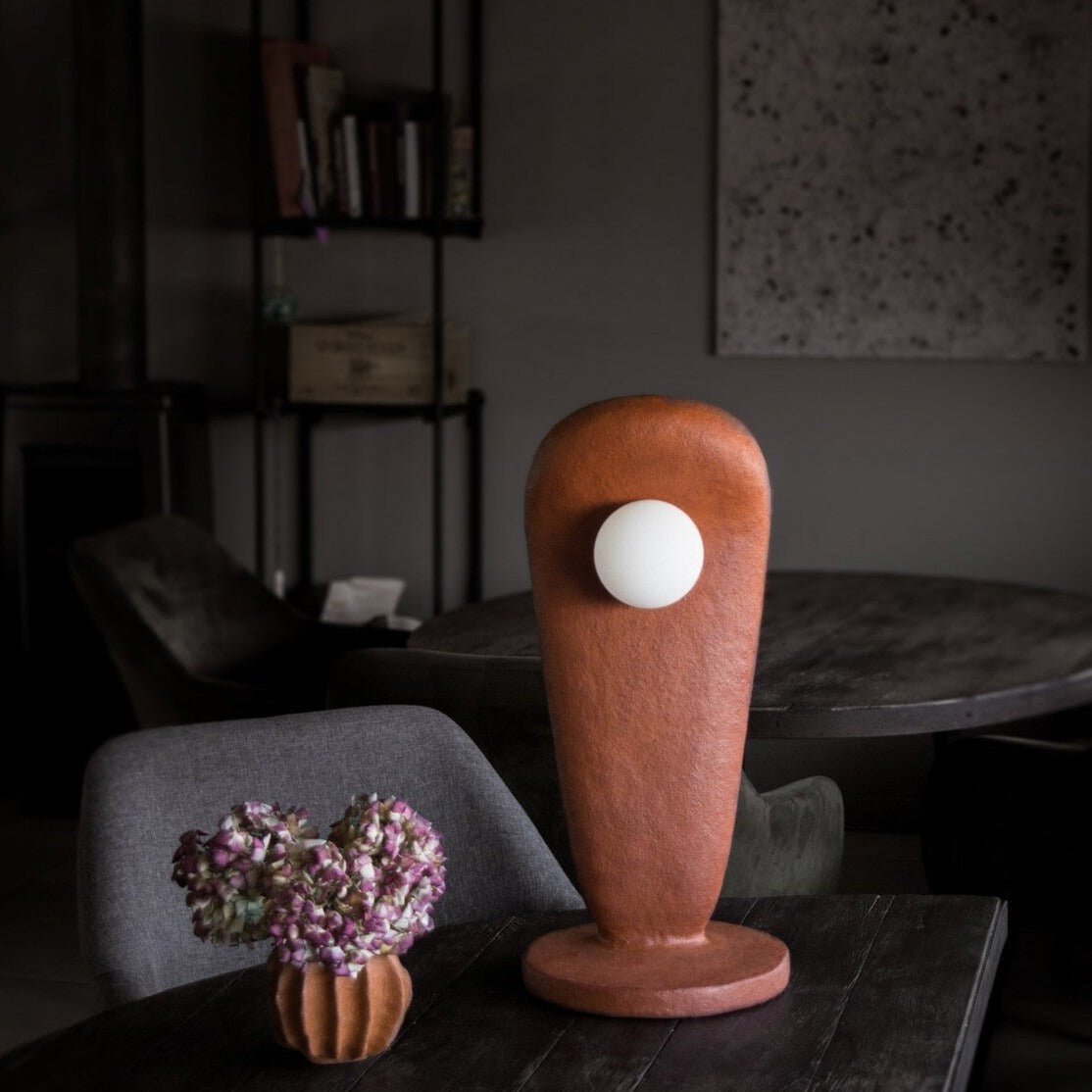 Zakohani Table Lamp in Milk & Beige