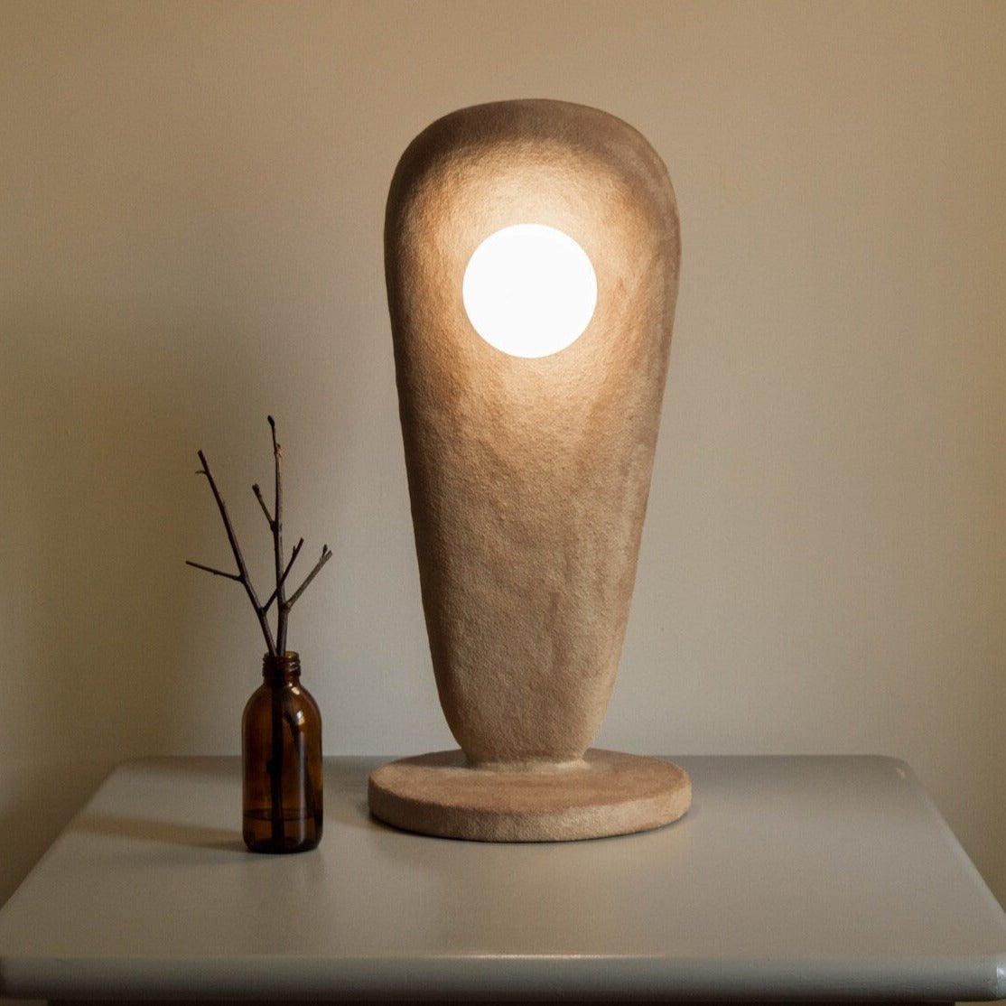 Zakohani Table Lamp in Milk & Beige