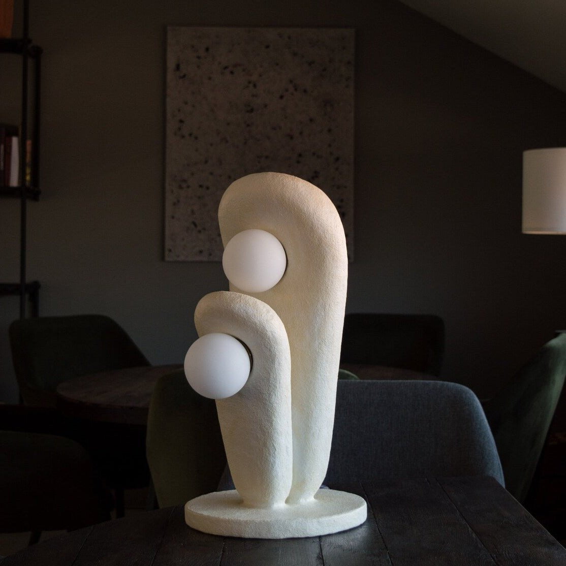 Zakohani Table Lamp in Milk & Beige