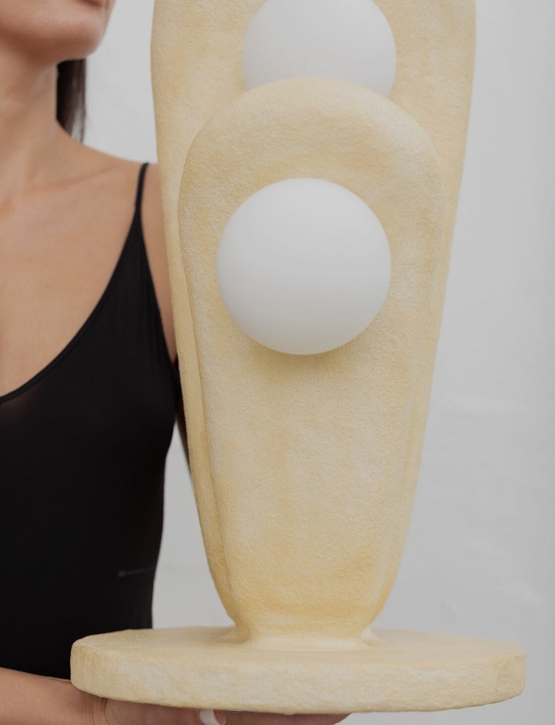 Zakohani Table Lamp in Milk & Beige