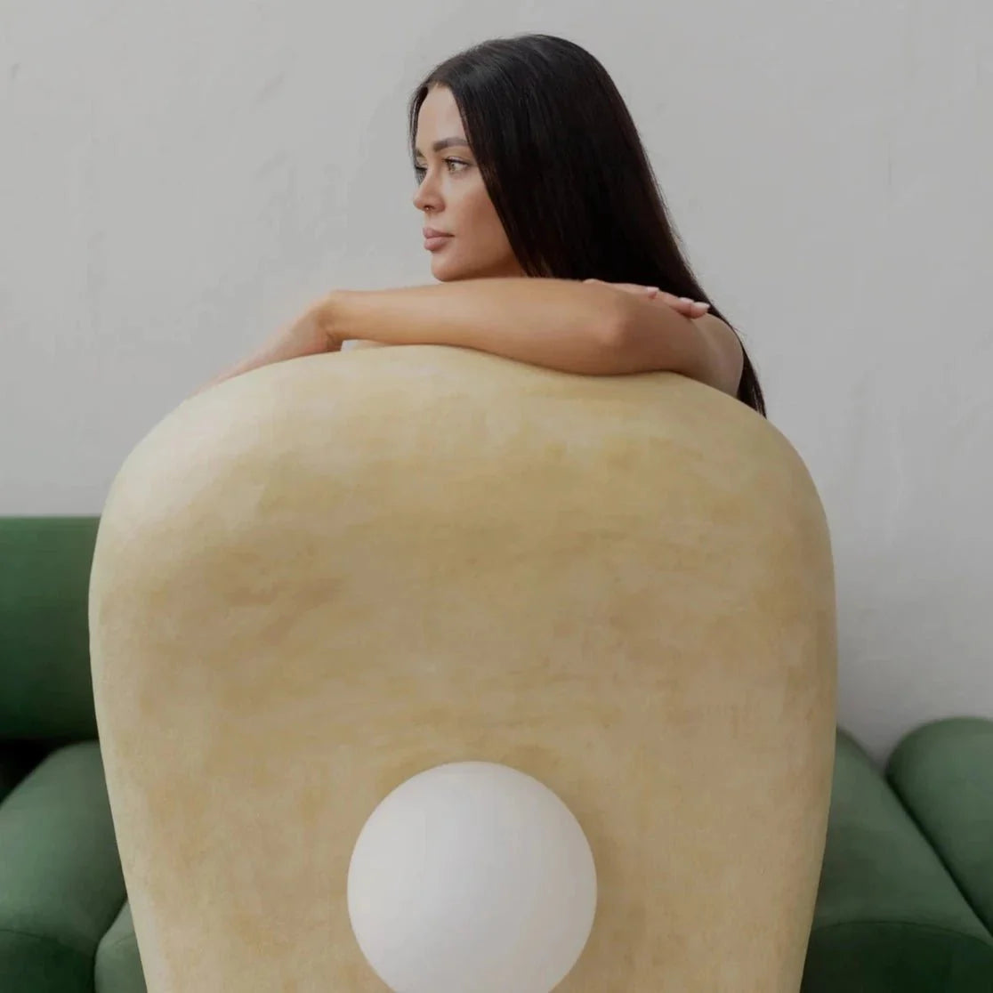 Zakohani Floor Lamp in Beige & Raw Ochra