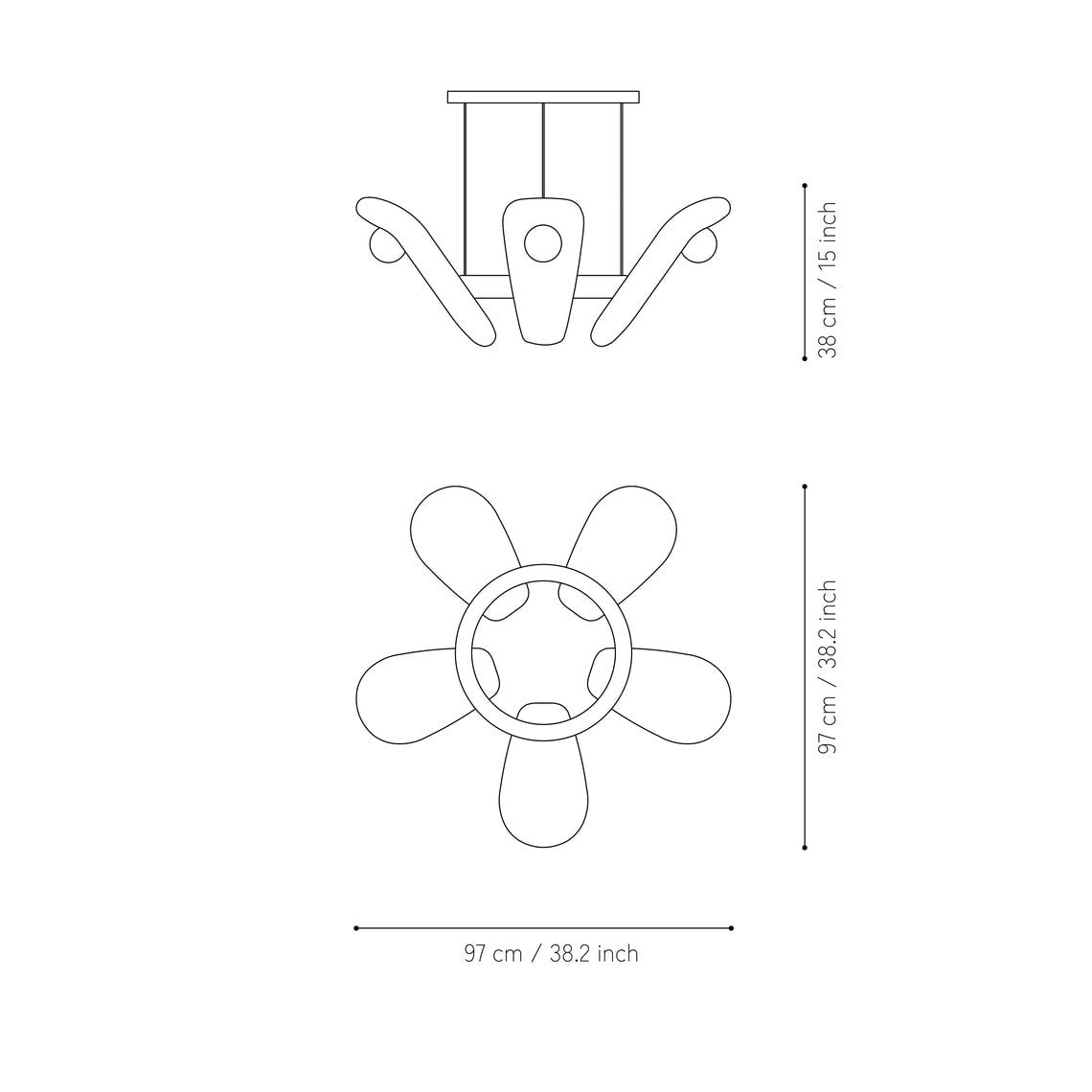 Zakohani Solo Chandelier in Milk & Beige