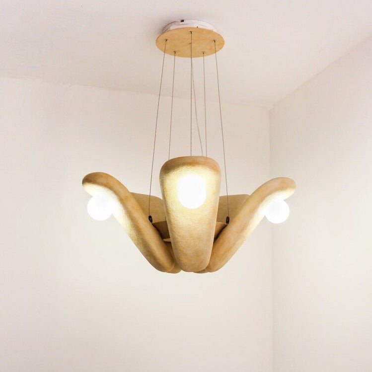 Zakohani Solo Chandelier in Milk & Beige