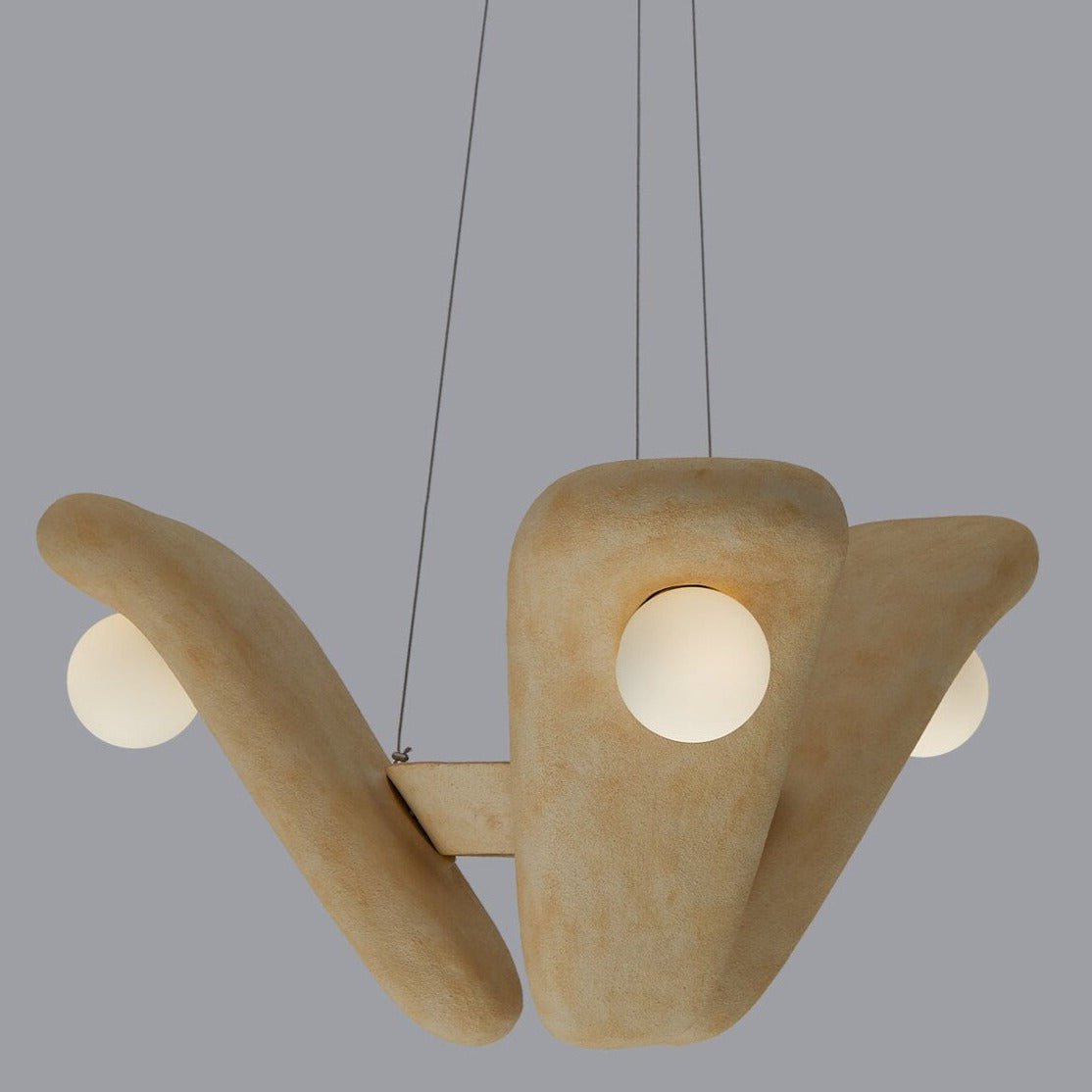 Zakohani Solo Chandelier in Milk & Beige