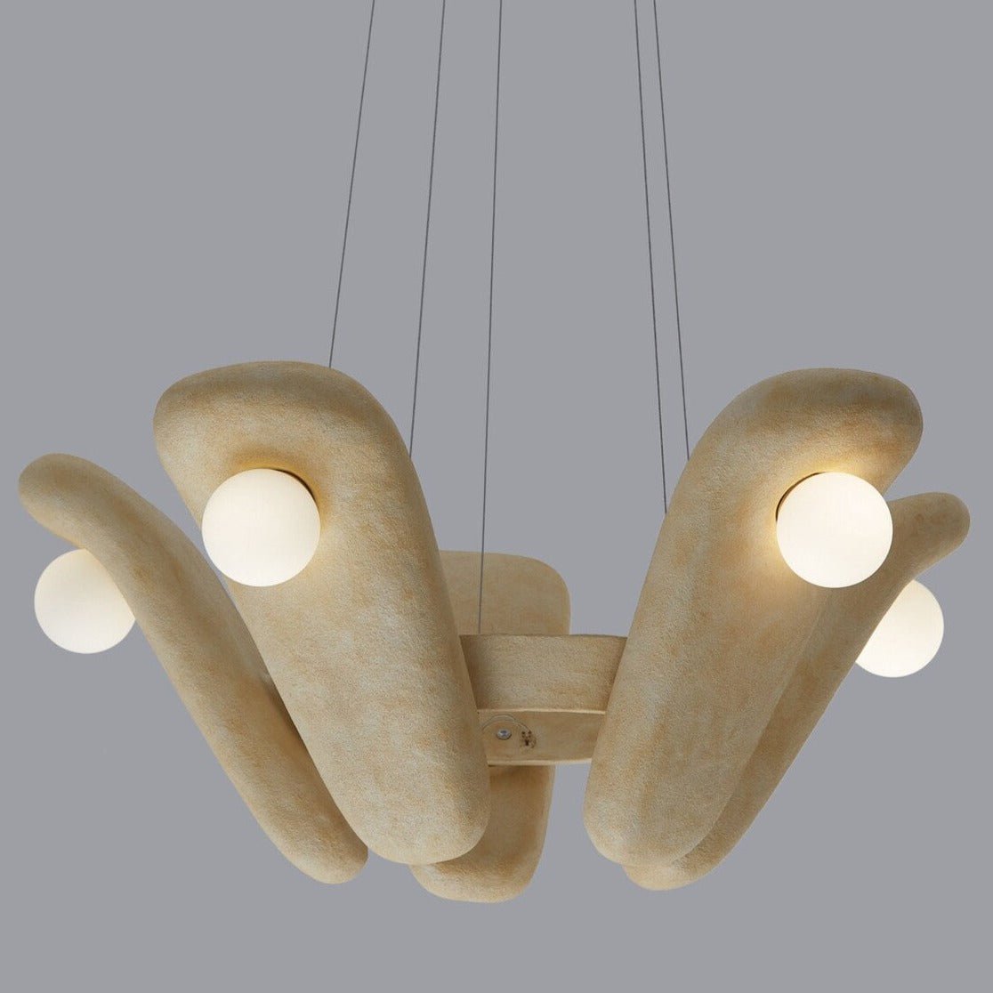 Zakohani Solo Chandelier in Milk & Beige