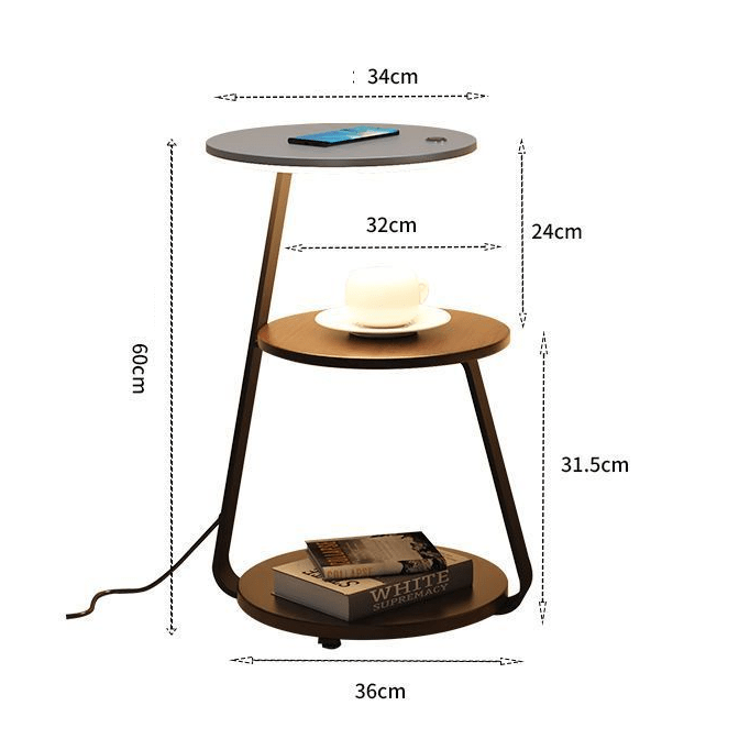 Table+ – Floor Lamp in Double Walnut & Marble