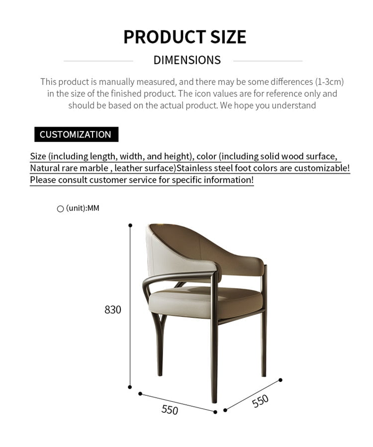 Modern Leather Dining Chair w Armrests in Performance Leather & Performance Linen