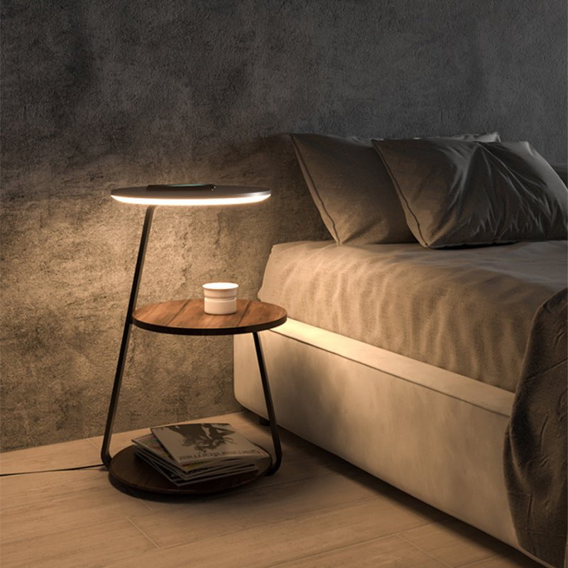 Table+ – Floor Lamp in Double Walnut & Marble