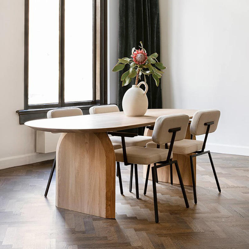 Modern Contemporary Wooden Dining Table in Matching Benches & No Benches