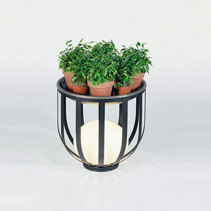 Flower Pot Solar Garden Light in Black & Copper