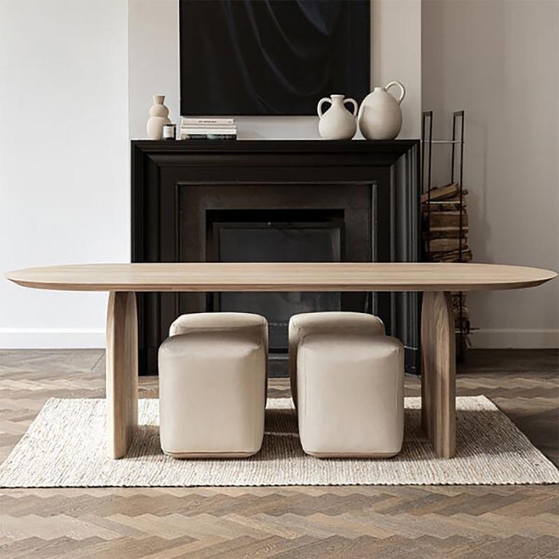 Half-Leaf Modern Contemporary Dining Table in Dark & Light