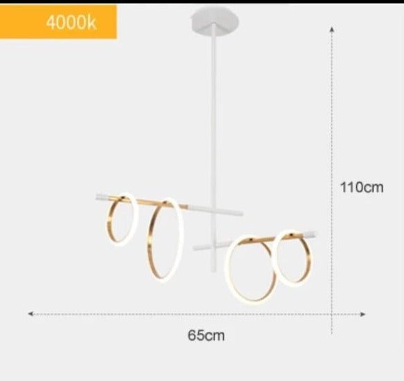 Ring Magnet Chandelier (4 rings) in Black & White