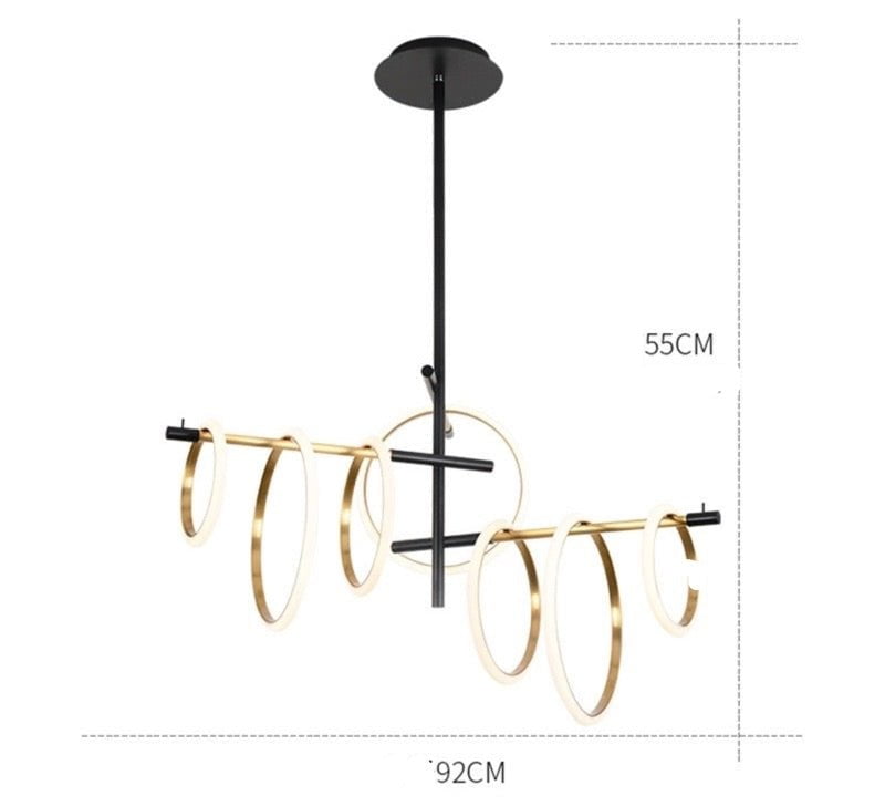 Ring Magnet Chandelier (7 rings) in Black & White