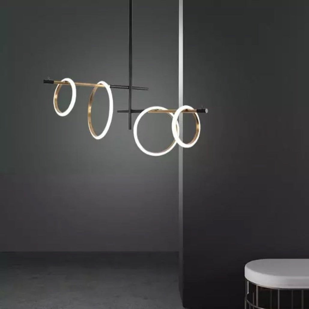 Ring Magnet Chandelier (4 rings) in Black & White