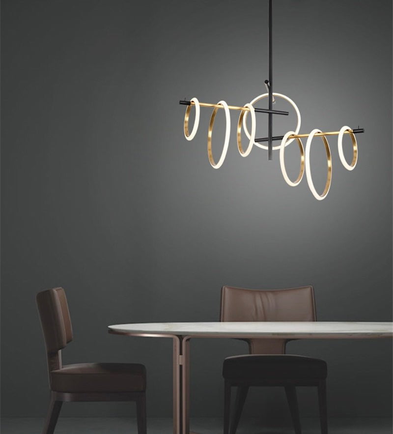 Ring Magnet Chandelier (7 rings) in Black & White