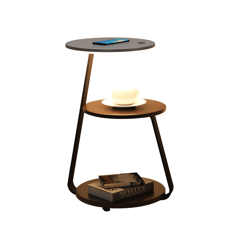 Table+ – Floor Lamp in Double Walnut & Marble