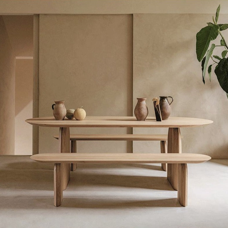 Half-Leaf Modern Contemporary Dining Table in Dark & Light