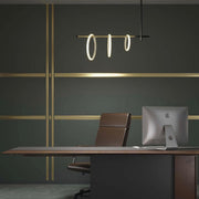 Ring Magnet Horizontal Chandelier (3 rings) in Black & White