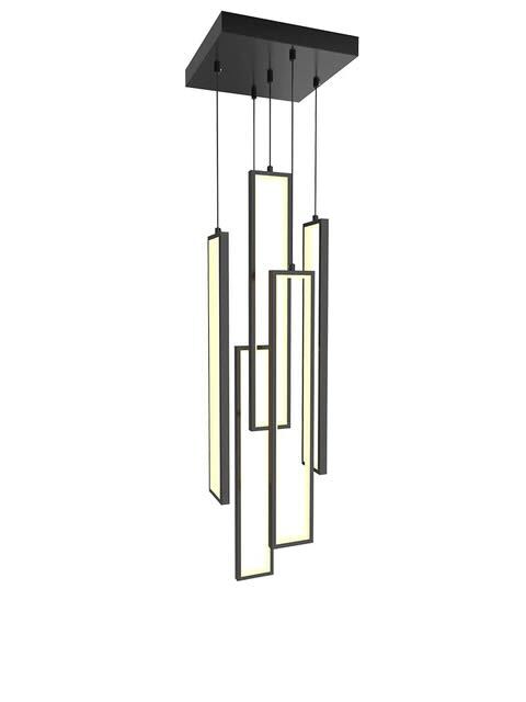 Starlit Fall Chandelier in Black & Gold