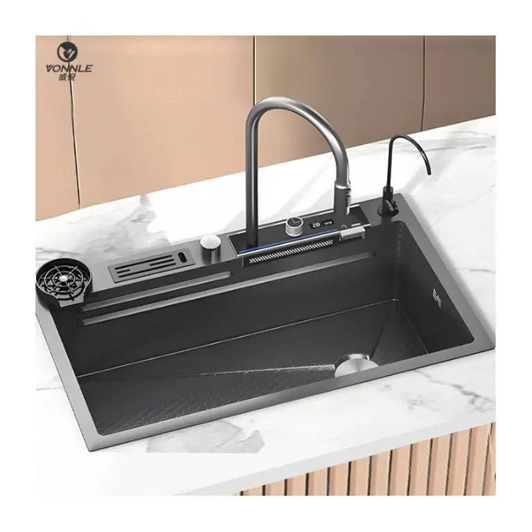 Infinity Glide Brushed Single Bowl Above Counter Stainless Steel Bathroom Basin Sink - Viltara