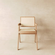 Japandi Rattan Dining Chair in Beech & Walnut