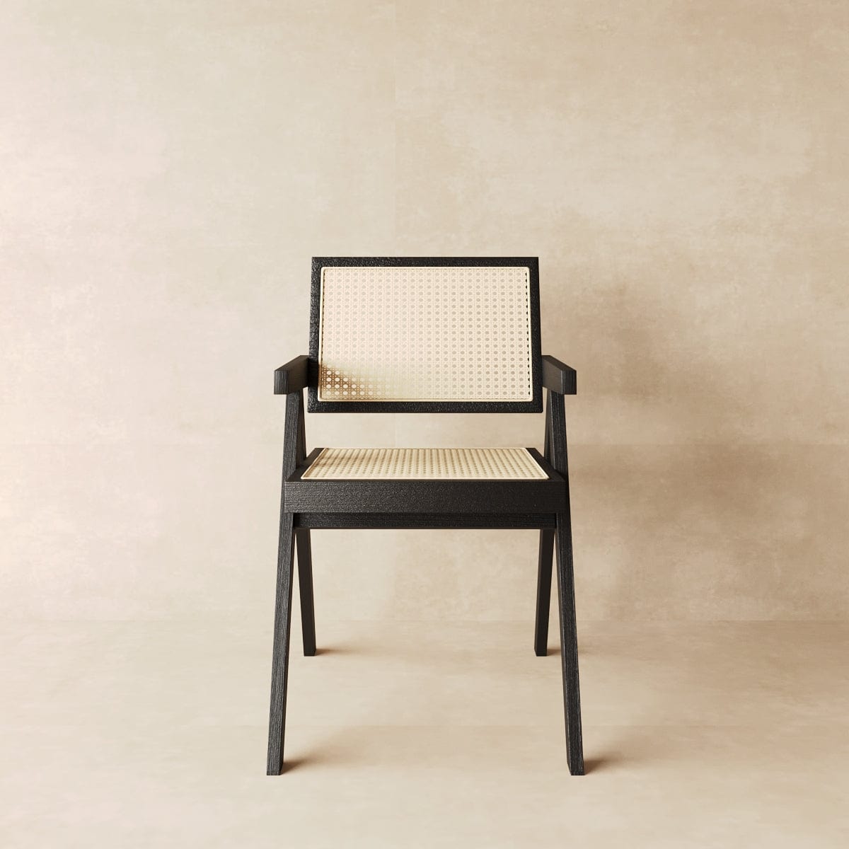 Japandi Rattan Dining Chair in Beech & Walnut