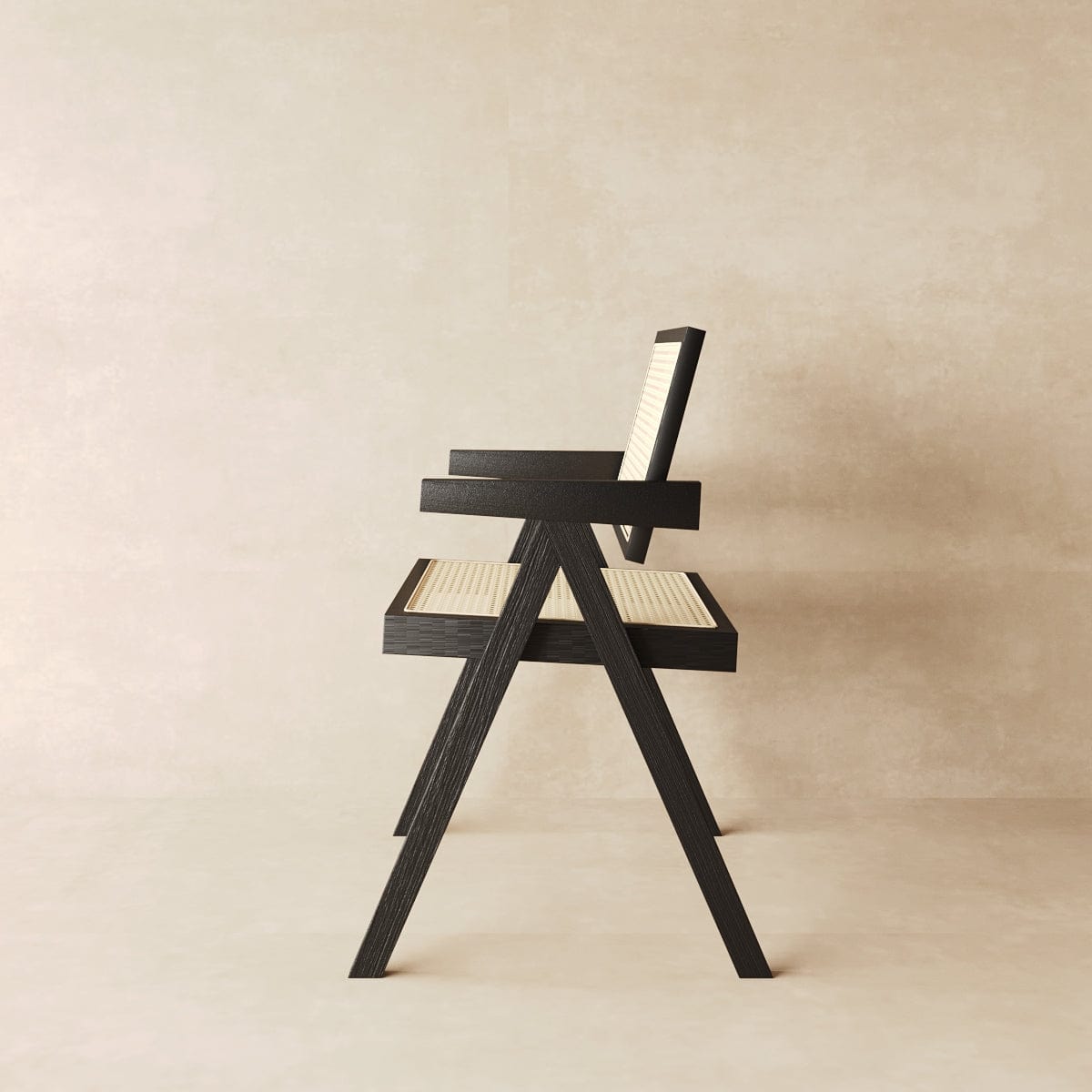 Japandi Rattan Dining Chair in Beech & Walnut