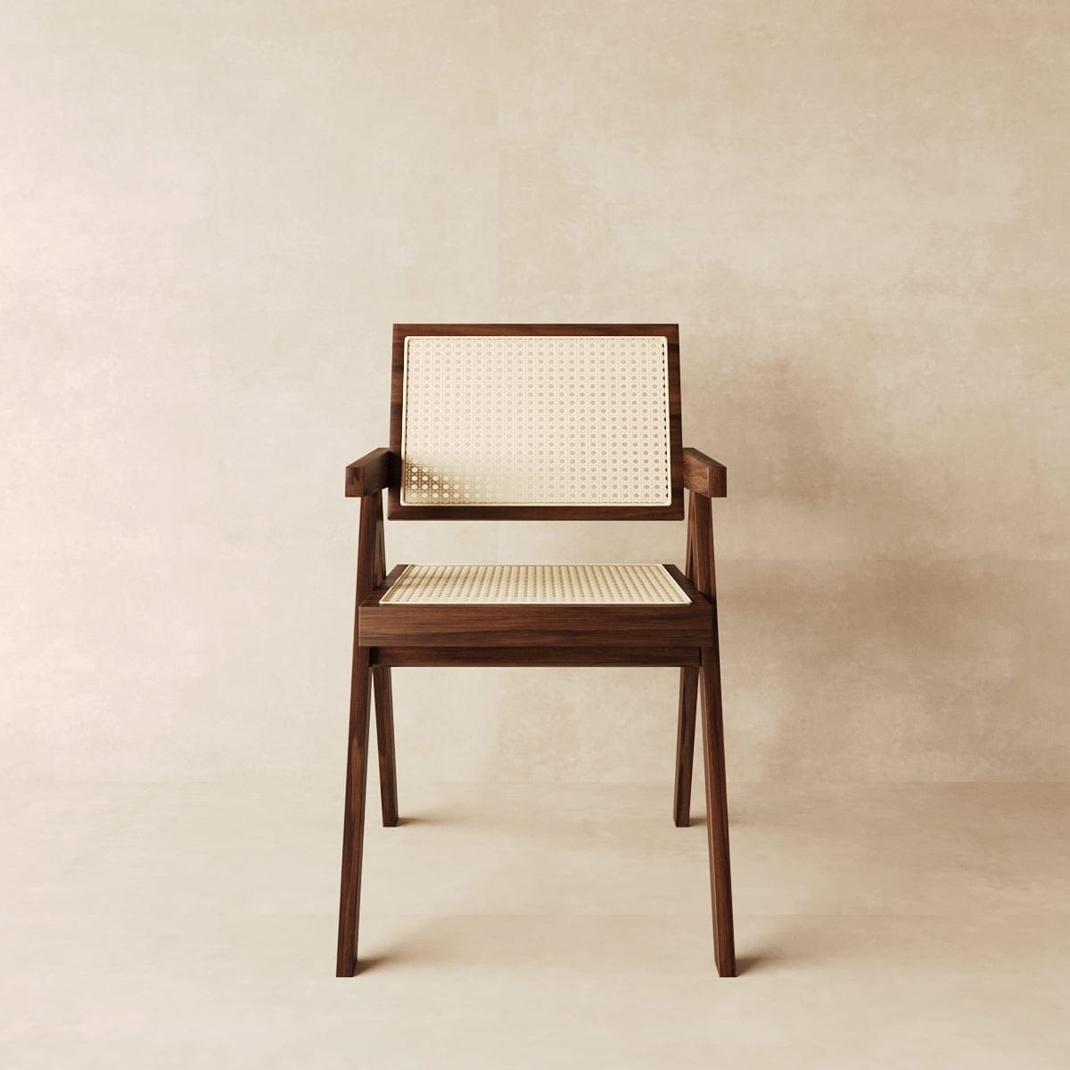 Japandi Rattan Dining Chair in Beech & Walnut
