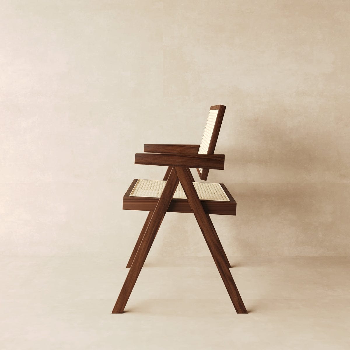 Japandi Rattan Dining Chair in Beech & Walnut
