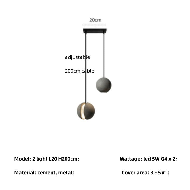Sphered Cement Pendant Light