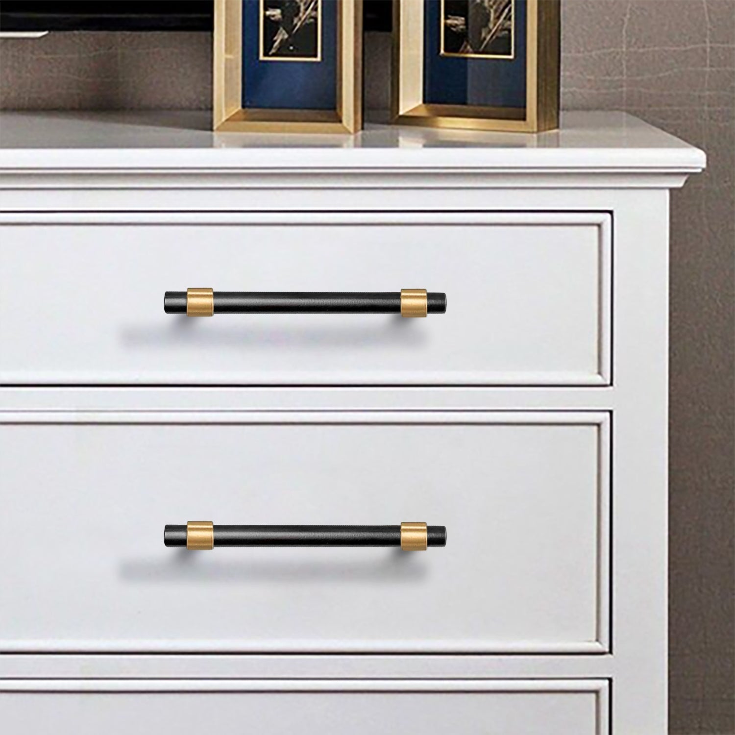 Lori Tonn Furniture Handle in Matte Black & Brass - Viltara