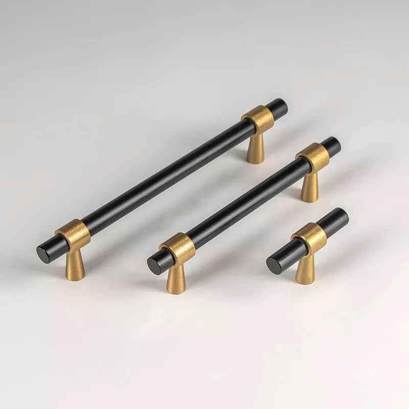 Lori Tonn Furniture Handle in Matte Black & Brass - Viltara
