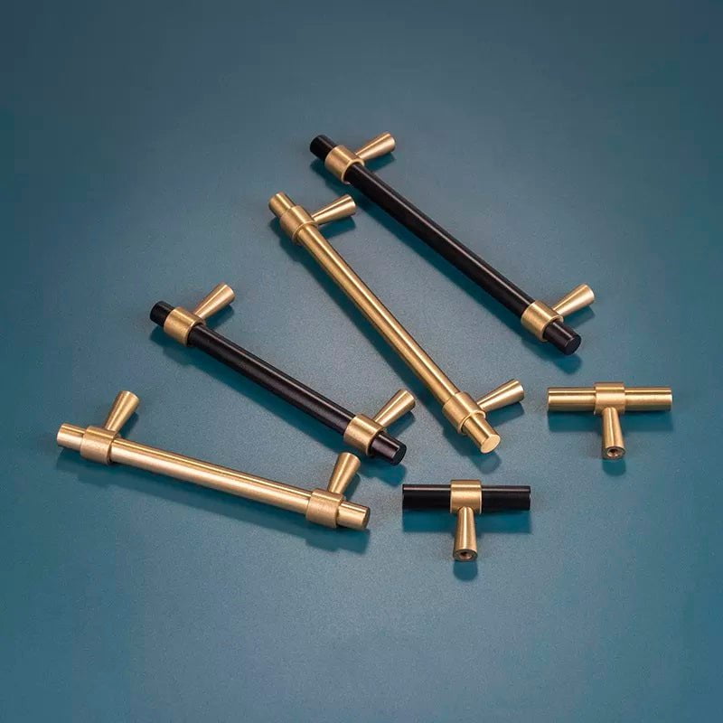 Lori Tonn Furniture Handle in Matte Black & Brass - Viltara