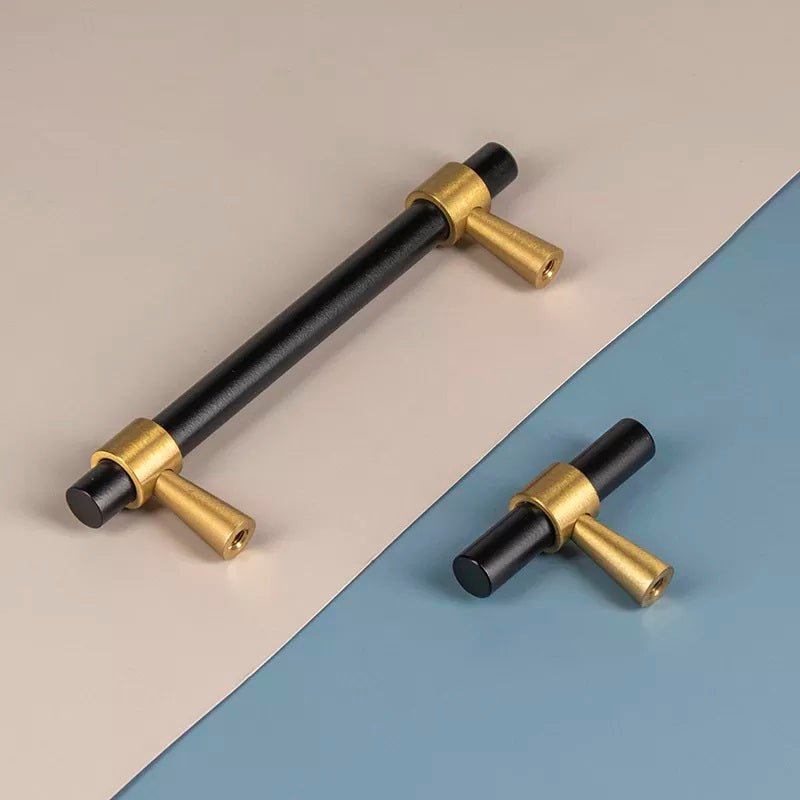 Lori Tonn Furniture Handle in Matte Black & Brass - Viltara