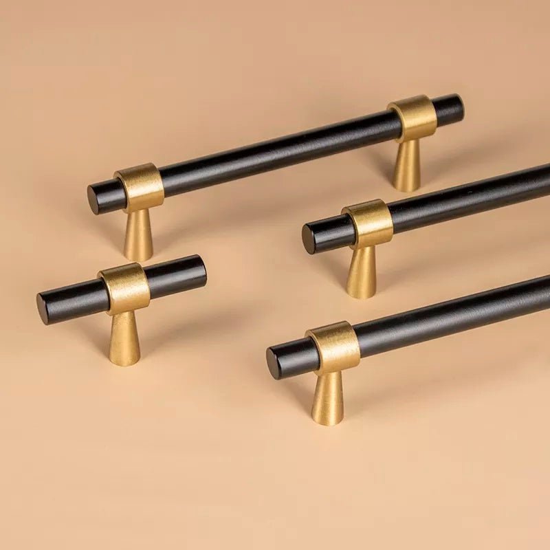Lori Tonn Furniture Handle in Matte Black & Brass - Viltara