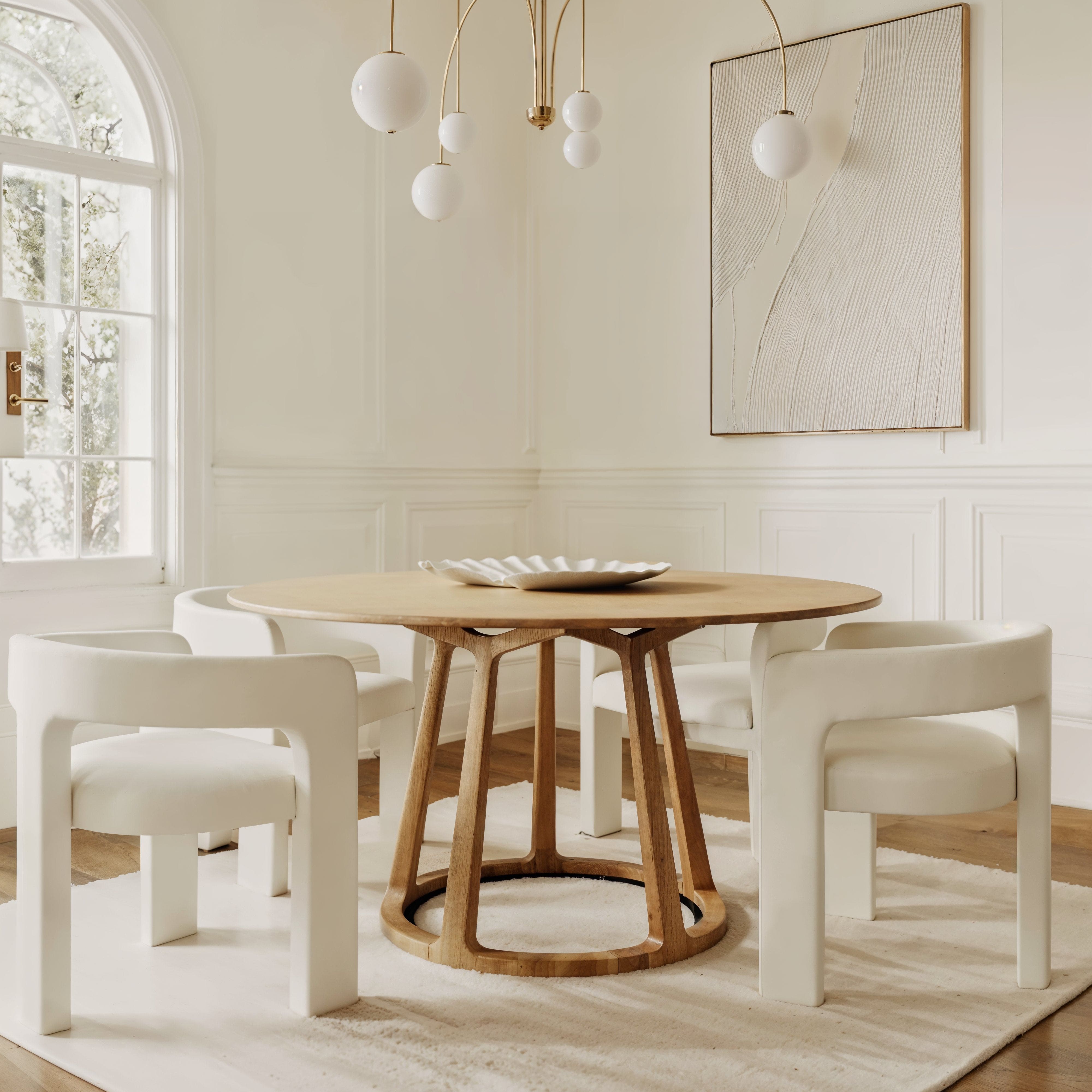Three Legged Armchair in Performance Linen & Performance Leather