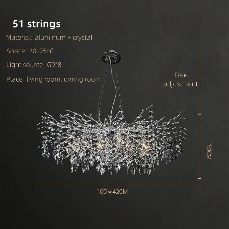 Crystalline Luxe Chandelier in Gold & Silver