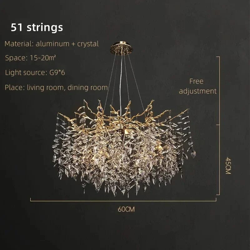 Crystalline Luxe Chandelier in Gold & Silver