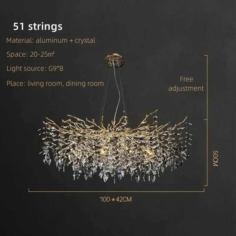 Crystalline Luxe Chandelier in Gold & Silver