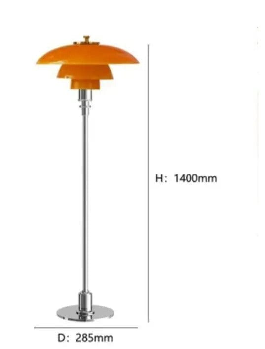 Umbrella Floor Lamp in Black & Orange