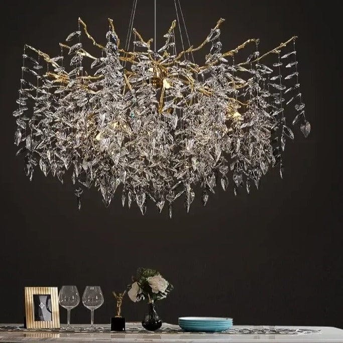 Crystalline Luxe Chandelier in Gold & Silver