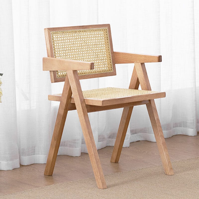 Japandi Rattan Dining Chair in Beech & Walnut