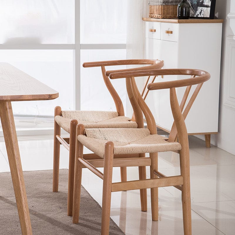 Japandi Wishbone Chair in Beech & Walnut