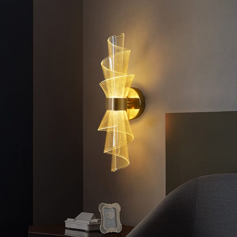 Bloom Torch Wall Light in Gold & Black