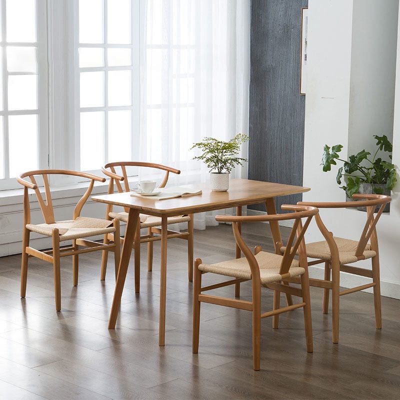 Japandi Wishbone Chair in Beech & Walnut