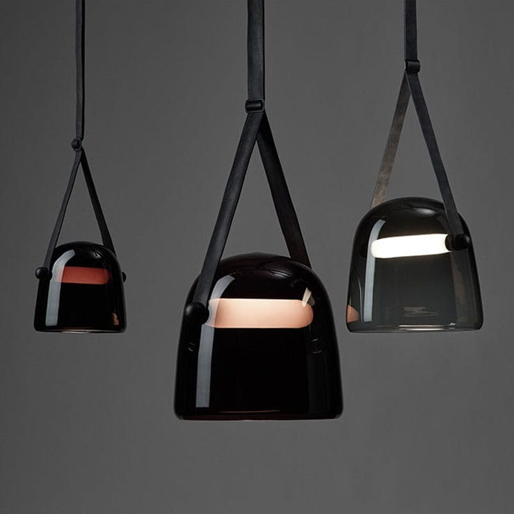 Mona Belt Glass Chandelier in Clear & Smoke Grey