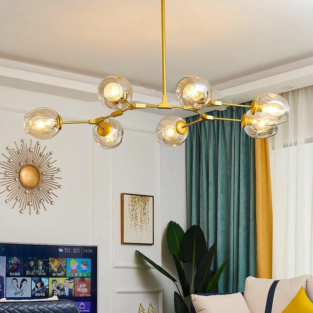 Gaffer Chandelier in Black & Gold