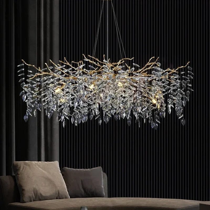Crystalline Luxe Chandelier in Gold & Silver